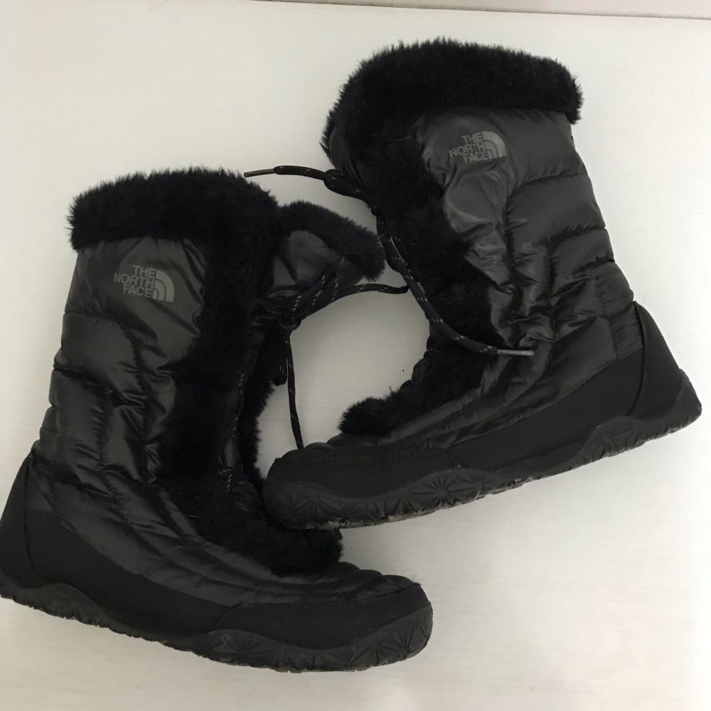 The North Face Nuptse Boots Black Puffer Goose Down Women Size 7.5